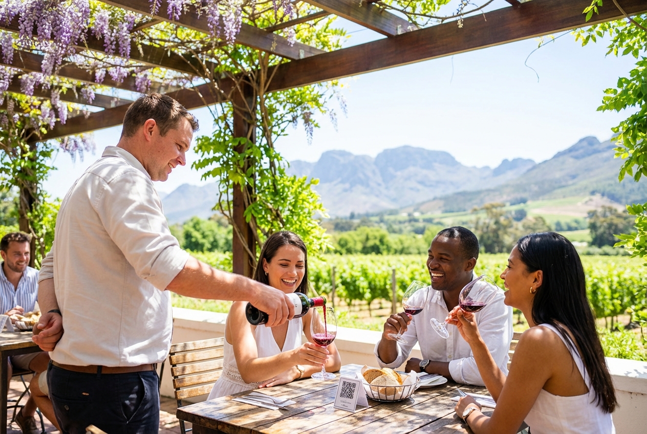 South African winelands restaurant